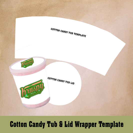 Candy Candy Lid and Tub Wrapper Template