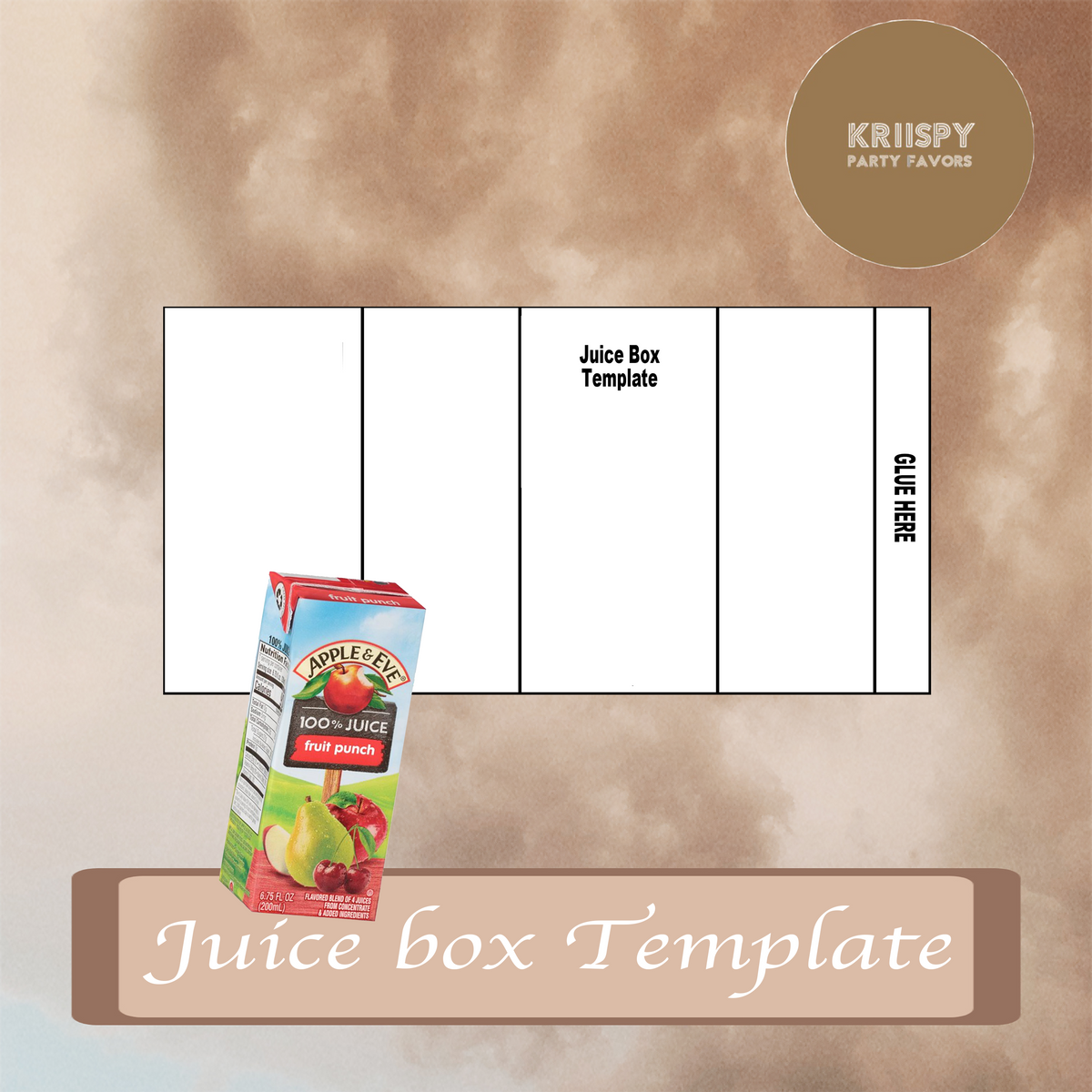 Box Juice Pattern Juice box Wrapper Template – Kriispy Party Favors